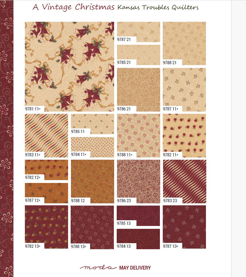 Moda Fabrics Kansas Troubles A Vintage Christmas Red 9787 19 quilting 100% Cotton fabric