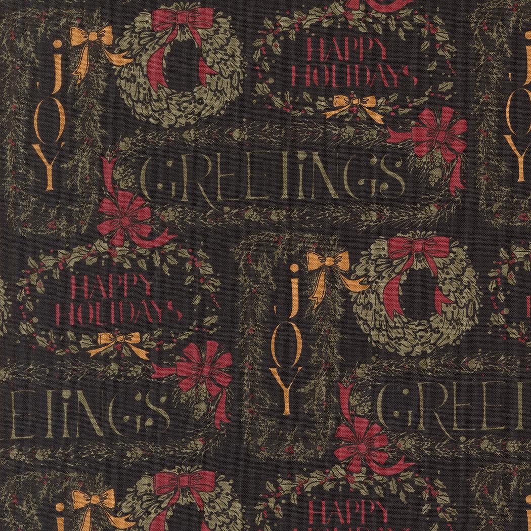 Moda Fabrics Kansas Troubles A Vintage Christmas Black 9780 19 quilting 100% Cotton fabric