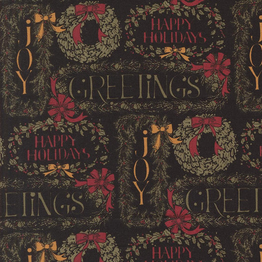 Moda Fabrics Kansas Troubles A Vintage Christmas Black 9780 19 quilting 100% Cotton fabric