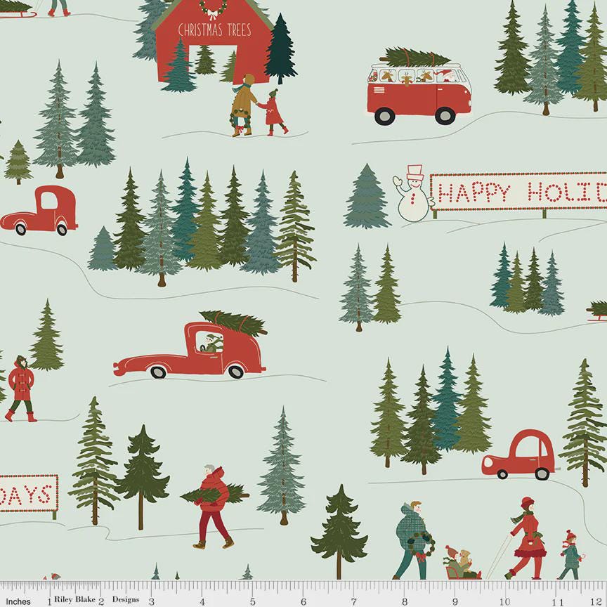Riley Blake Christmas Is in Town Main Mist C14740-MIST100% cotton fabric