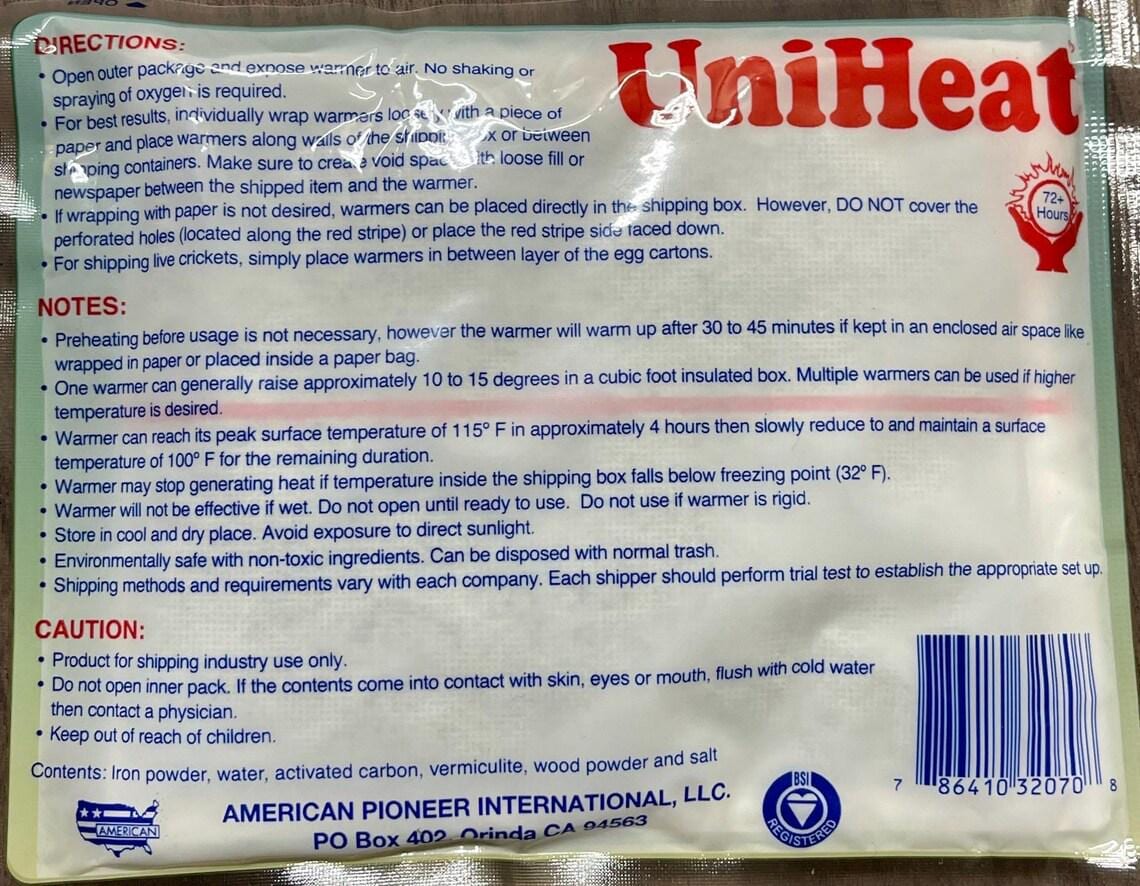 UniHeat 72 Hour Shipping Warmer Heat Pack - Add On Item Only - for orders in shop