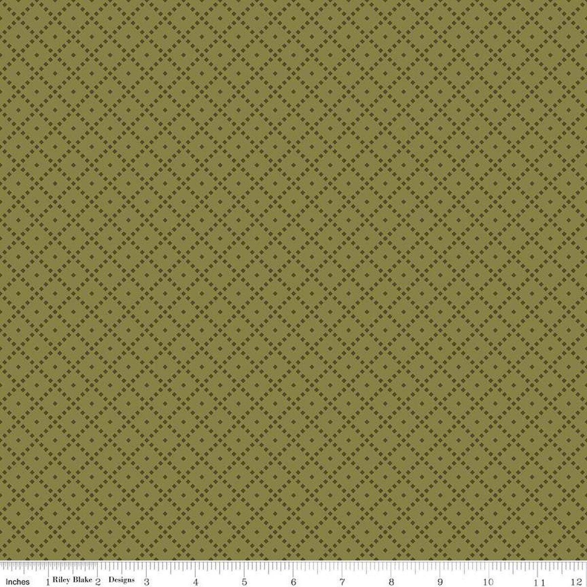The Awe of Autumn Grid Hazy from Riley Grid Green C16197-GREEN   100% cotton with free digital pattern