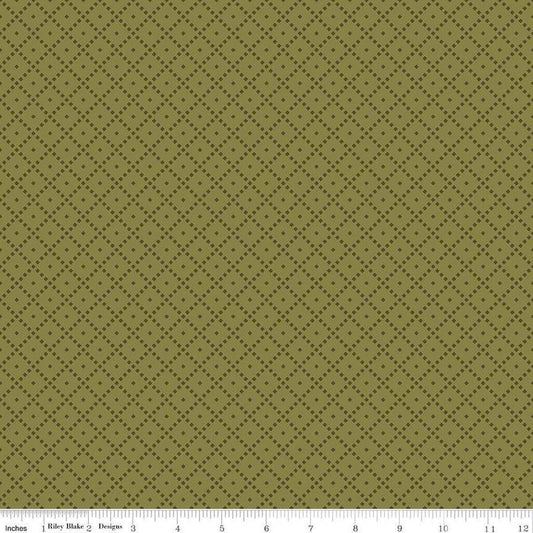 The Awe of Autumn Grid Hazy from Riley Grid Green C16197-GREEN   100% cotton with free digital pattern