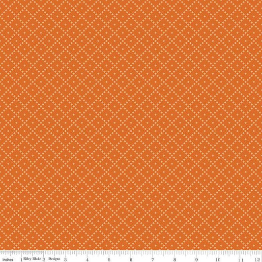 The Awe of Autumn Grid Orange C16197-ORANGE  100% cotton with free digital pattern