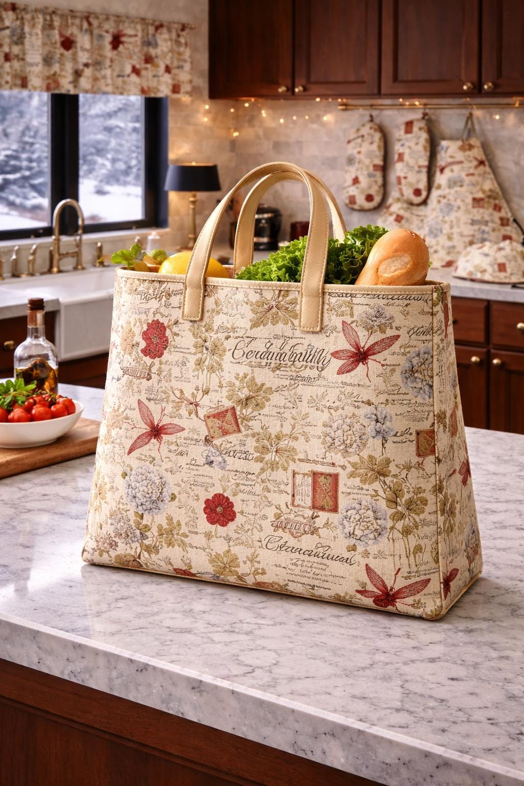 Timeless treasures scarlet beauty  text and floral Fleur-CD3182 cream 100% Cotton fabric