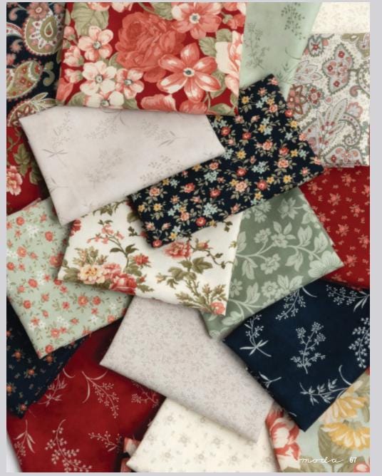 Moda Fabrics Ambiance Rose 44411 13 by 3 Sisters floral 100% Cotton quilting fabric