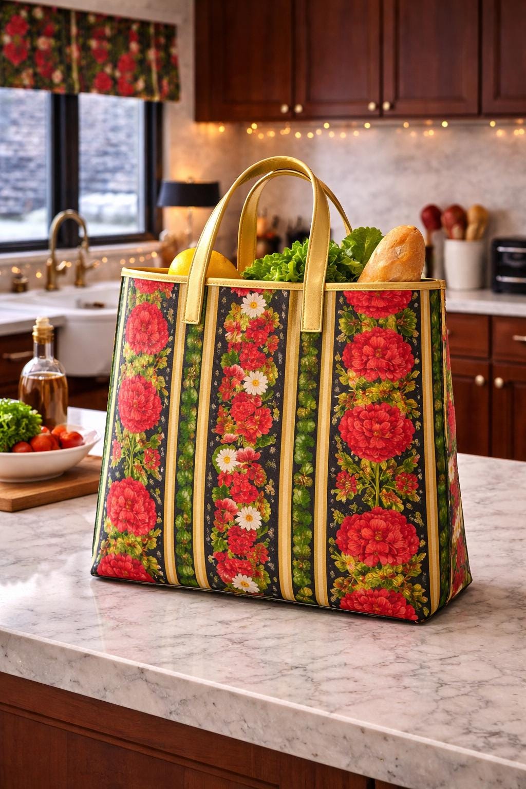 Timeless treasures scarlet beauty  border stripe FLEUR-CD3181 black 100% Cotton fabric