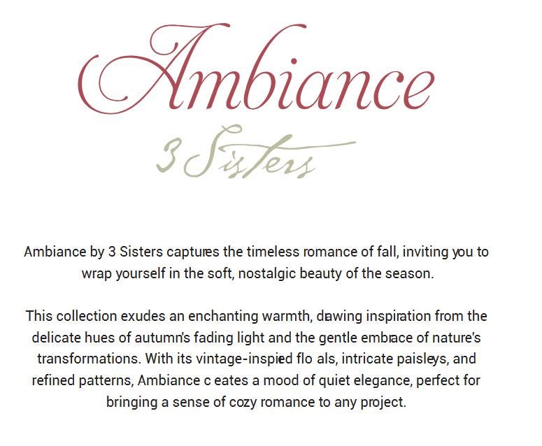 Moda Fabrics Ambiance Rose 44417 13 by 3 Sisters floral 100% Cotton quilting fabric