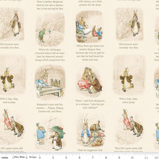 Peter Rabbit™ and Benjamin Bunny™ Story Time CD17252-CREAM from Riley Blake 100% cotton fabric