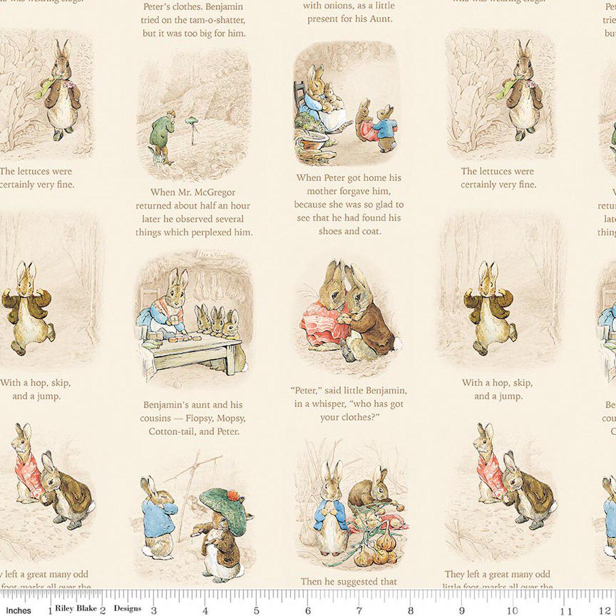 Peter Rabbit™ and Benjamin Bunny™ Story Time CD17252-CREAM from Riley Blake 100% cotton fabric