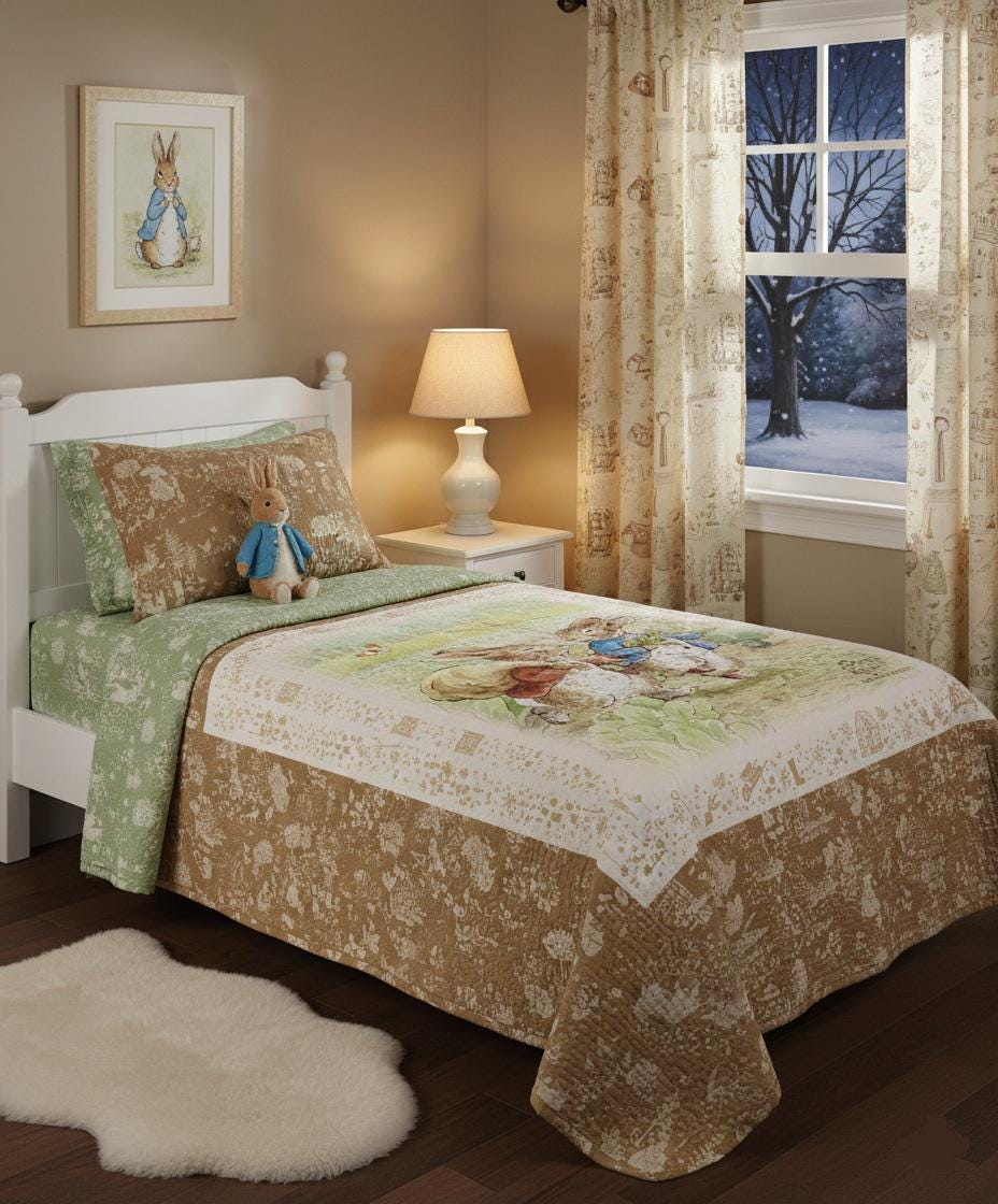 Peter Rabbit™ and Benjamin Bunny™ Lattice Cream C17254-CREAM  from Riley Blake 100% cotton fabric