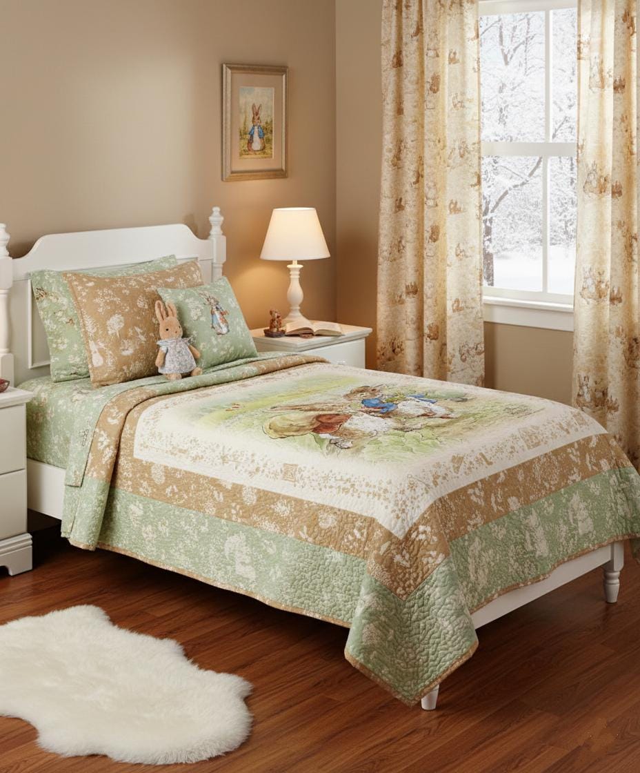 Peter Rabbit™ and Benjamin Bunny™ Tonal Garden C17251-GREEN from Riley Blake 100% cotton fabric