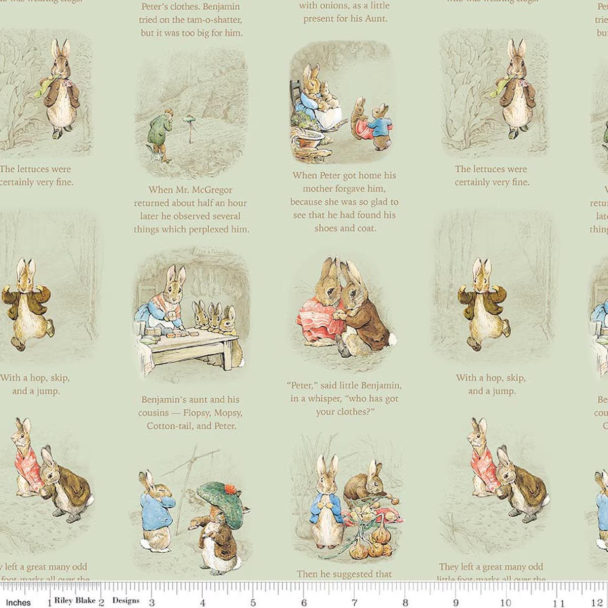 Peter Rabbit™ and Benjamin Bunny™ Story Time CD17252-GREEN from Riley Blake 100% cotton fabric