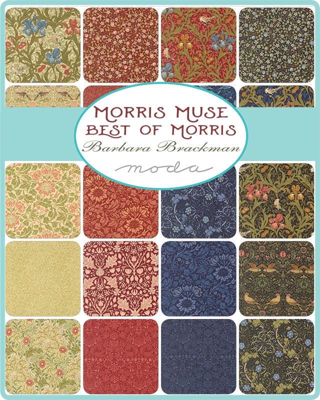 Moda Fabrics Morris Muse Twilight 13381 15 by Barbara Brackman 100% Cotton