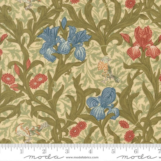 Moda Fabrics Morris Muse Parchment 13380 11 by Barbara Brackman 100% Cotton
