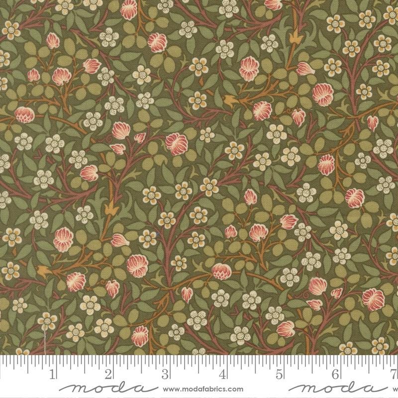 Moda Fabrics Morris Muse Sage 13385 12 by Barbara Brackman 100% Cotton