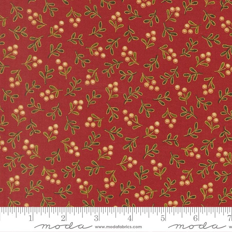 Moda Merry Manor metallic 2025Crimson 33866 12M Holiday Christmas fabric 100% Cotton Fabric