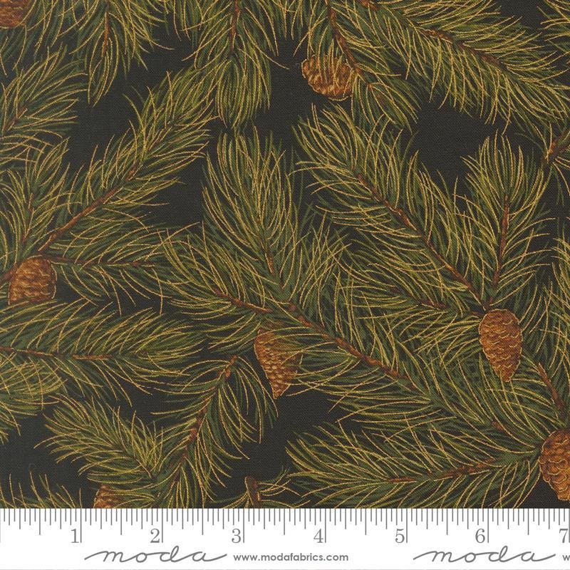 Moda Merry Manor 2025 metallic Ebony 33863 14M Moda  Holiday Christmas fabric 100% Cotton Fabric