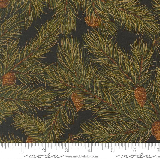 Moda Merry Manor 2025 metallic Ebony 33863 14M Moda  Holiday Christmas fabric 100% Cotton Fabric