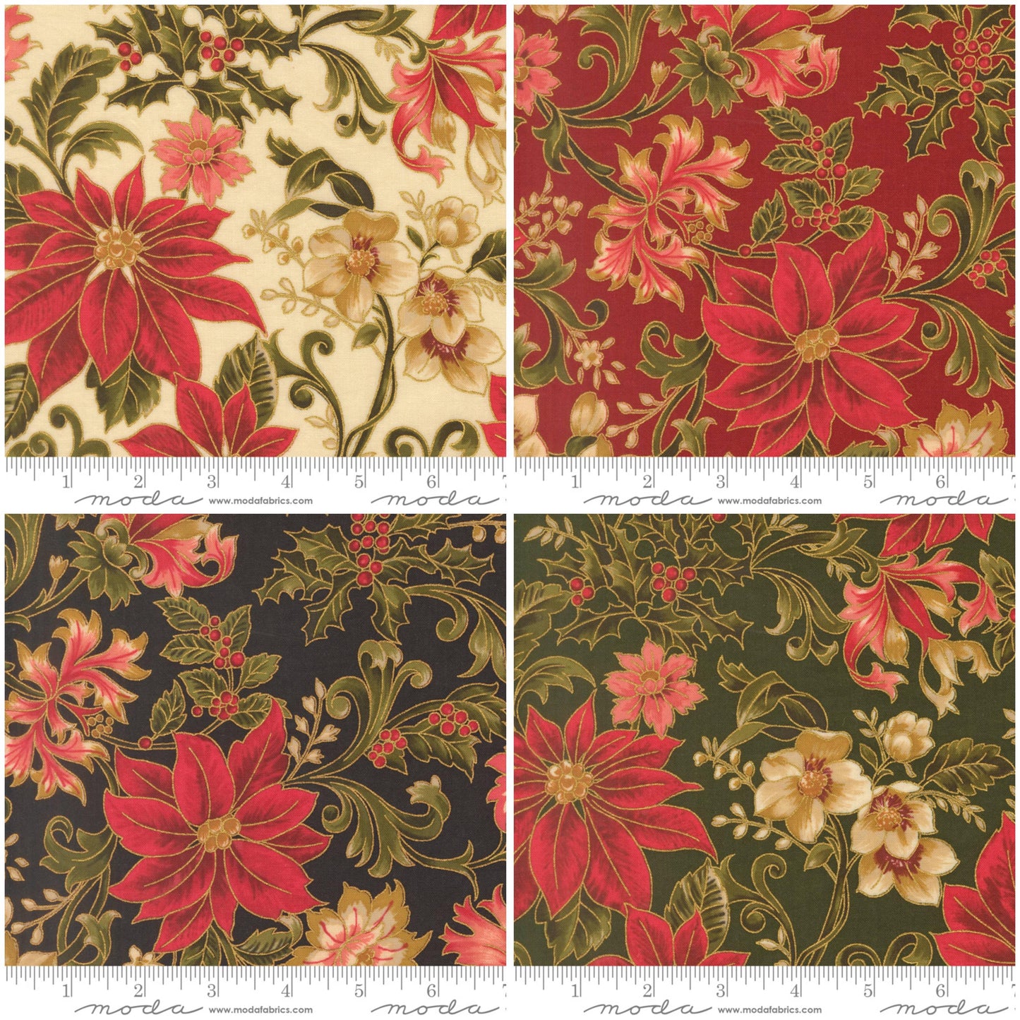 Moda Merry Manor Metallic 2025 Pre-cuts 26 prints 100% cotton