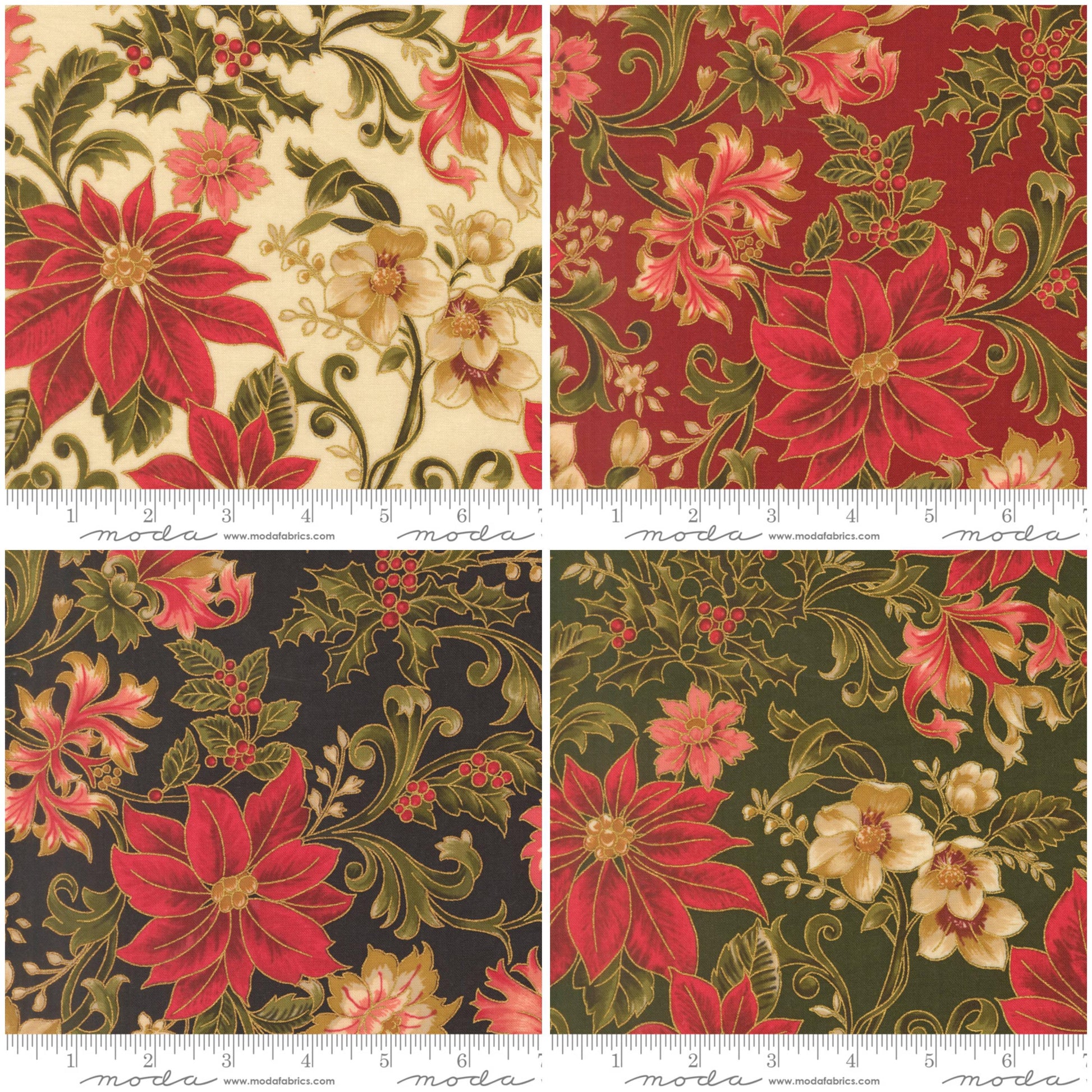 Moda Merry Manor Metallic 2025 Pre-cuts 26 prints 100% cotton