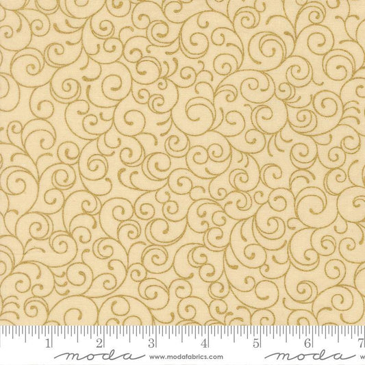 Moda Merry Manor metallic 2025Cream 33865 11M Holiday Christmas fabric 100% Cotton Fabric