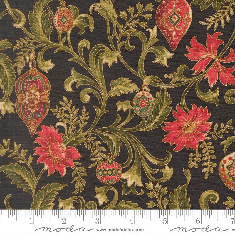 Moda Merry Manor metallic 2025Ebony 33861 14M Holiday Christmas fabric 100% Cotton Fabric