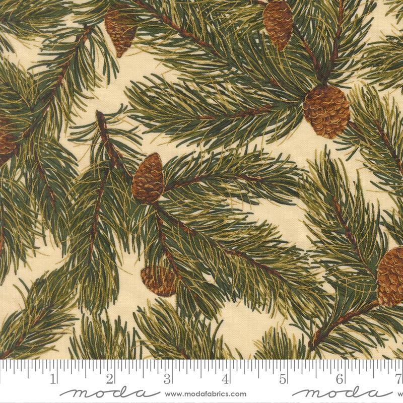 Moda Merry Manor metallic 2025Cream 33863 11M Moda  Holiday Christmas fabric 100% Cotton Fabric