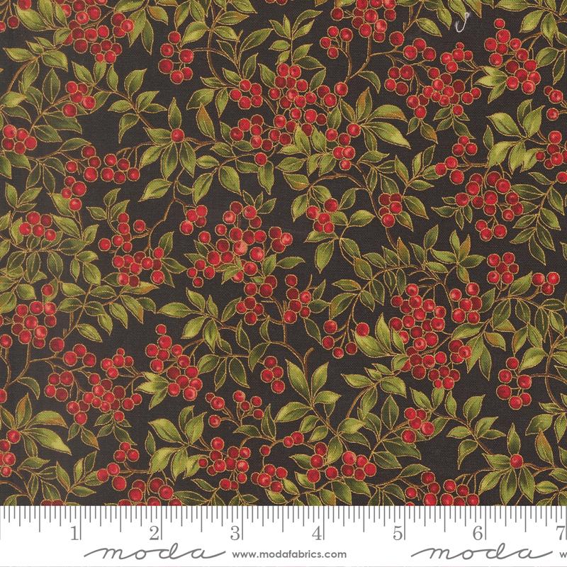 Moda Merry Manor metallic 2025Ebony 33864 14M Holiday Christmas fabric 100% Cotton Fabric