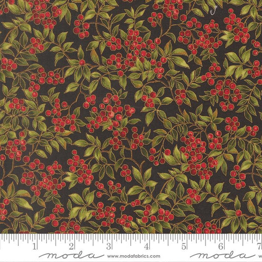 Moda Merry Manor metallic 2025Ebony 33864 14M Holiday Christmas fabric 100% Cotton Fabric