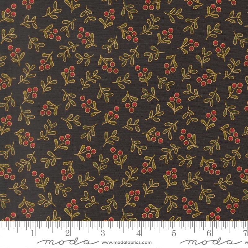 Moda Merry Manor metallic 2025Ebony 33866 14M Holiday Christmas fabric 100% Cotton Fabric