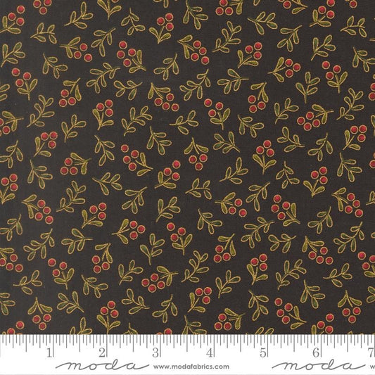 Moda Merry Manor metallic 2025Ebony 33866 14M Holiday Christmas fabric 100% Cotton Fabric