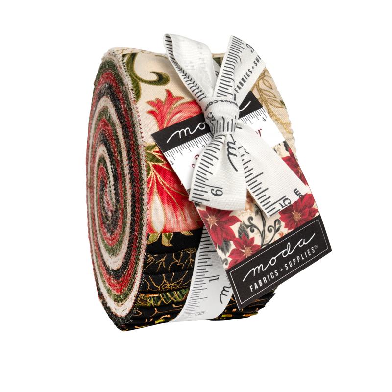 Moda Merry Manor Metallic 2025 Jelly Roll 33860JRM 40 Pieces 100% cotton fabric
