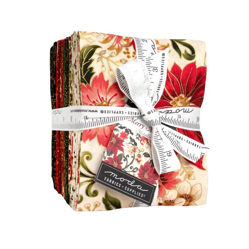 Moda Merry Manor metallic 2025fat quarter bundle 26 pcs 33860ABM 100%  quilting Cotton fabric Pre-cut