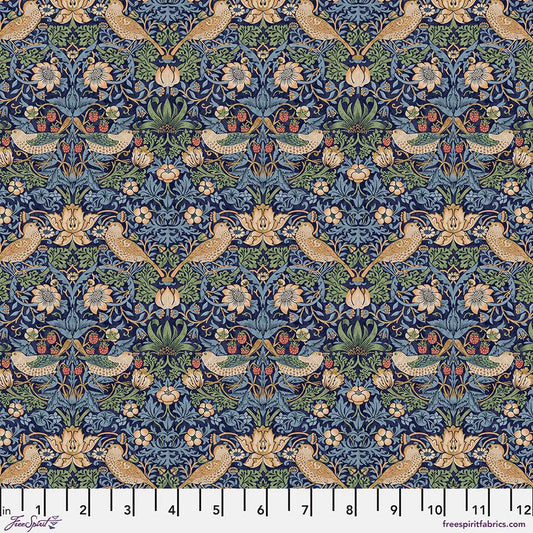 ORIGINAL MORRIS Mini Strawberry Thief Navy PWWM002.NAVYX from Free Spirit Fabrics William Morris fabric 100% Cotton