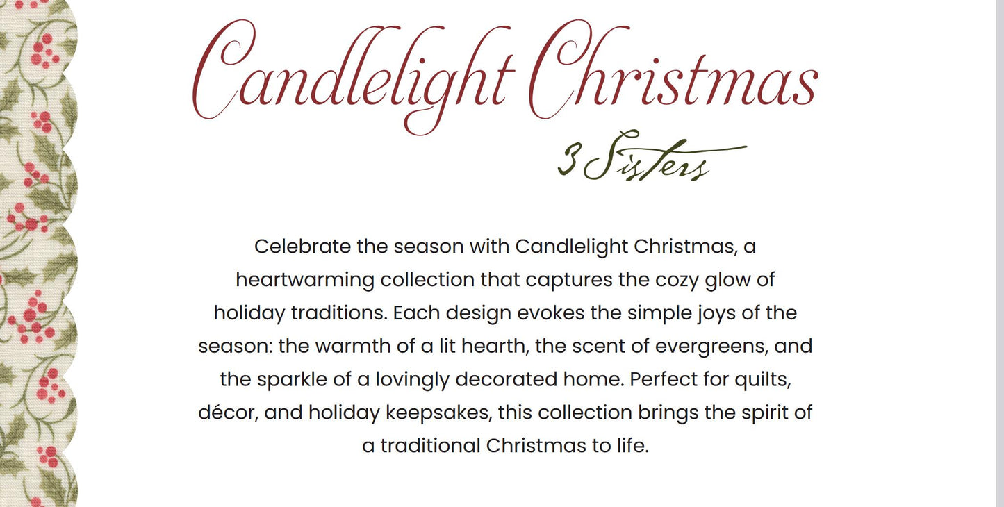 Moda Candlelight Christmas Charm pack 44420PP 5" square 42 pcs Pre-cut by  Three Sisters 100% cotton