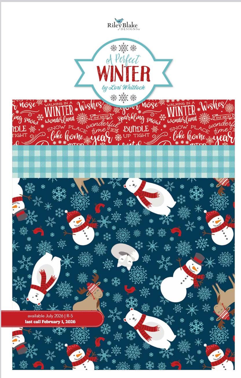 Riley Blake A Perfect Winter Main Navy C17990-NAVY by Lori Whitlock 100% cotton fabric