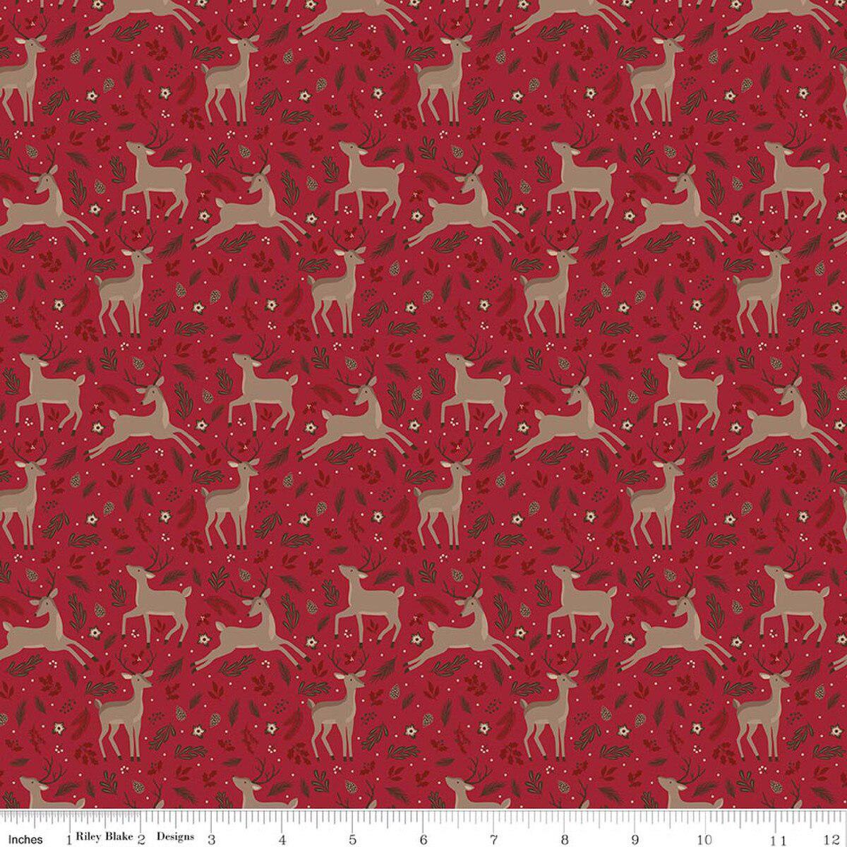 Riley Blake Christmas Time Deer Red C17821-RED 100% cotton fabric