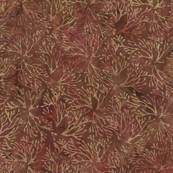 Island Batik 122417079 Sprig Stems-Brown Sienna Rustic Riches Lumin Fabrics 100% cotton Batik fabric