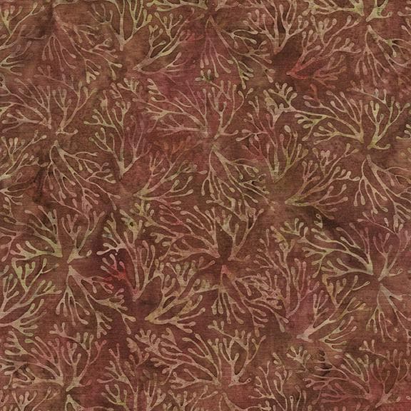 Island Batik 122417079 Sprig Stems-Brown Sienna Rustic Riches Lumin Fabrics 100% cotton Batik fabric