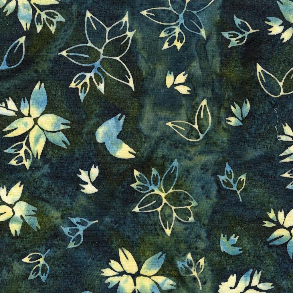 Island Batik 912504811 Leaf Collections-Multi Green Grey Gold Frosted Foliage Lumin Fabrics 100% cotton Batik fabric