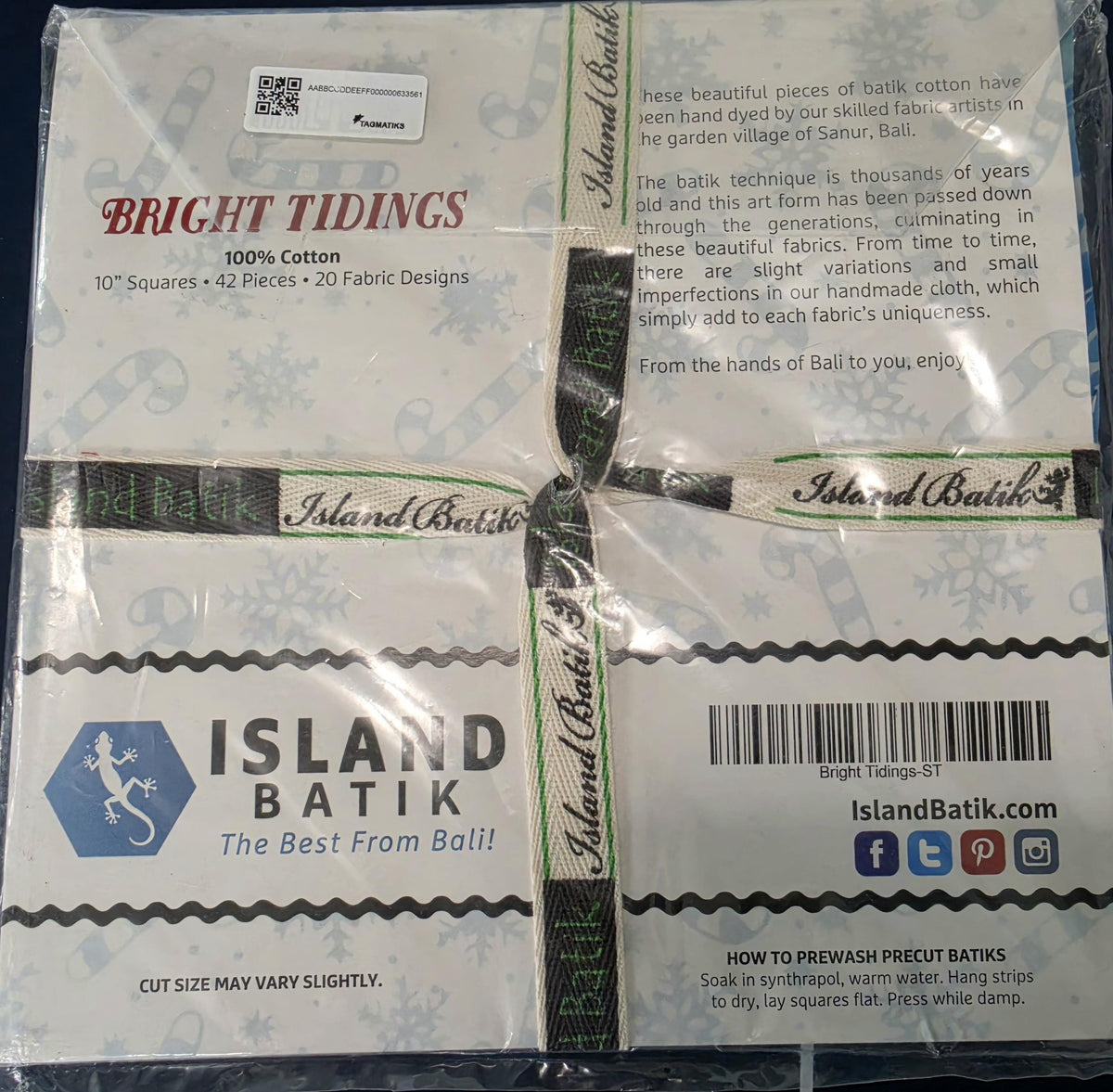 Island Batik Bright Tidings ST / Stack layer cake from Lumin Fabrics 42 pcs 10" squares 100% cotton batik