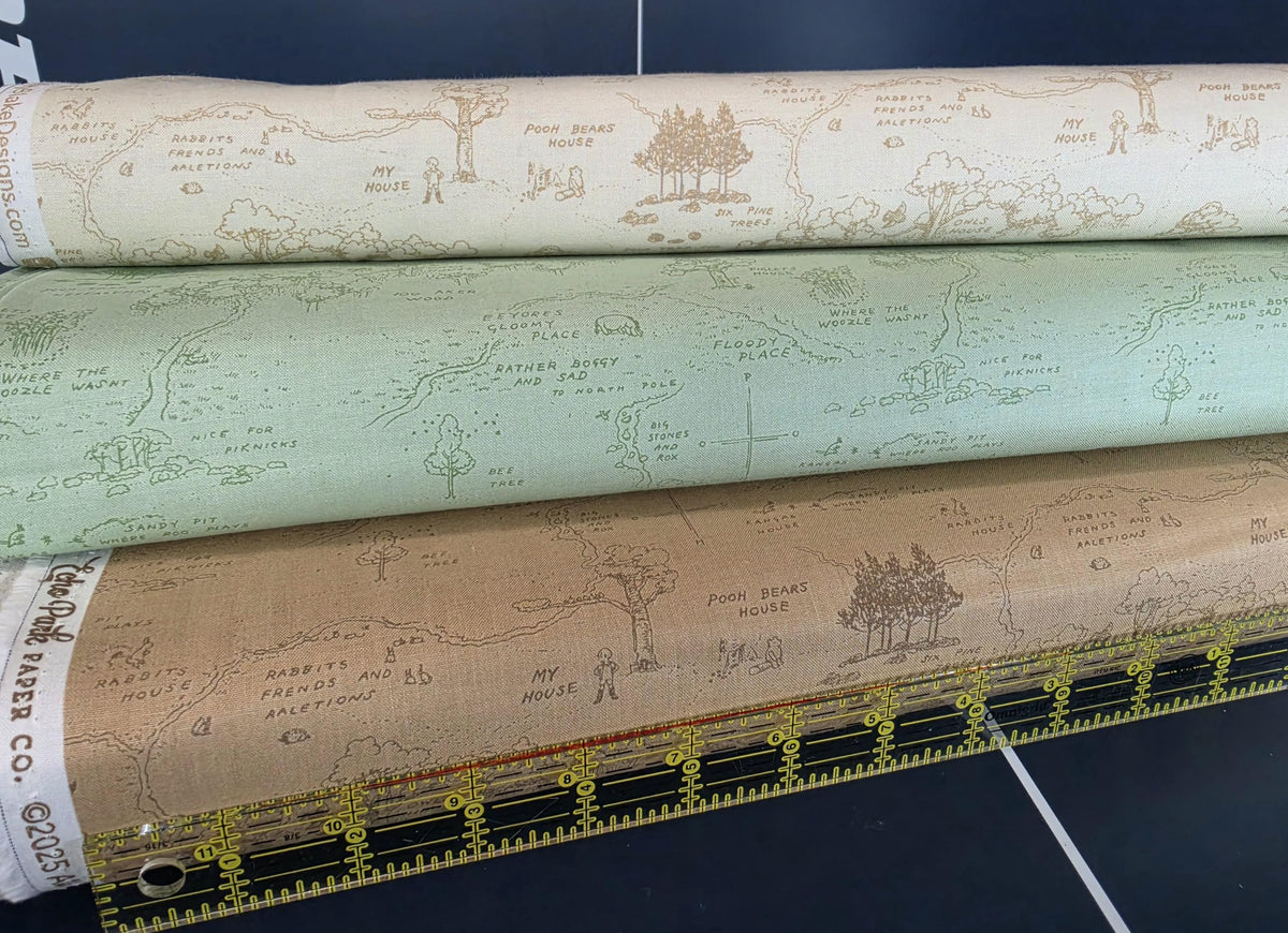Winnie the Pooh Map Cream C17001-Cream, Green, and Brown from Riley Blake Designs 100% cotton fabric