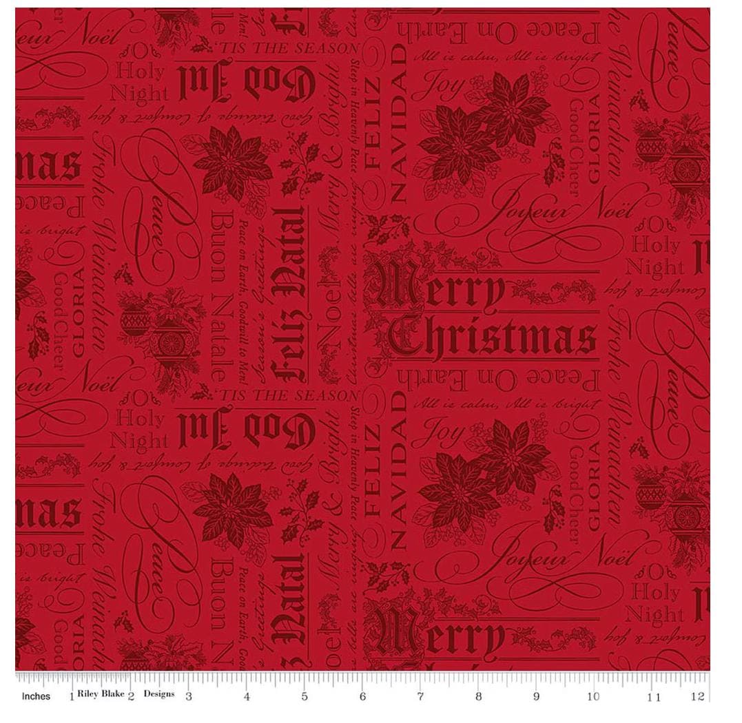 Poinsettias at Christmas C17632-Red by Jennifer Bosworth for Riley Blake Designs 100% cotton fabric