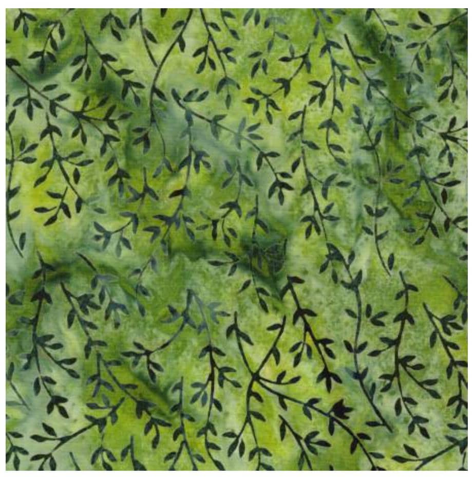 Island Batik 112509645 Vine Coordinate-Green Ivy Radiant Wings Lumin Fabrics 100% cotton Batik fabric