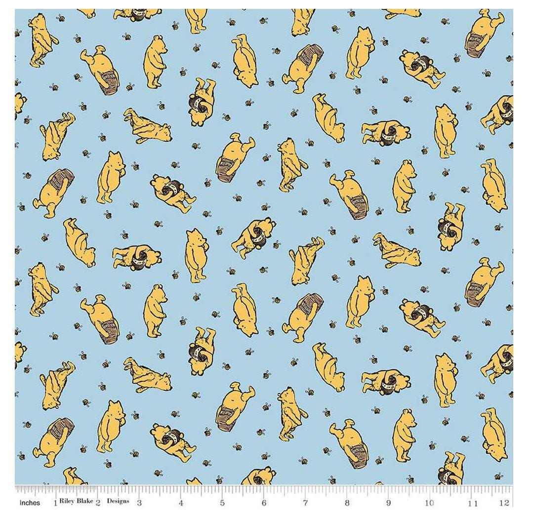 Winnie the Pooh C17002-Blue, Cream, and Sunshine from Riley Blake Designs 100% cotton fabric