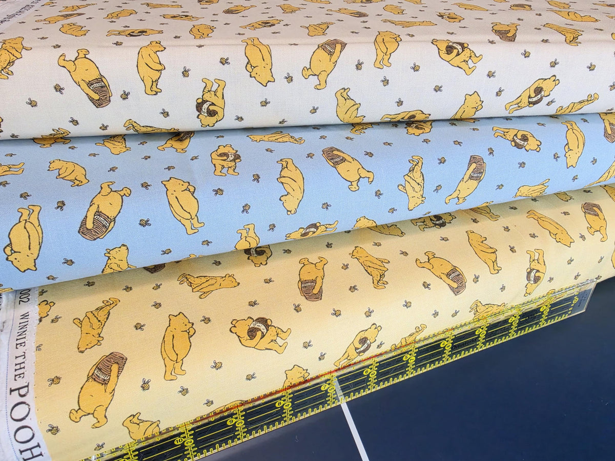 Winnie the Pooh C17002-Blue, Cream, and Sunshine from Riley Blake Designs 100% cotton fabric