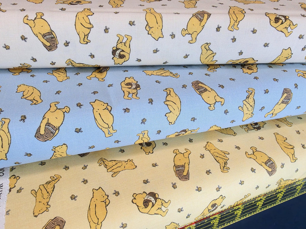 Winnie the Pooh C17002-Blue, Cream, and Sunshine from Riley Blake Designs 100% cotton fabric