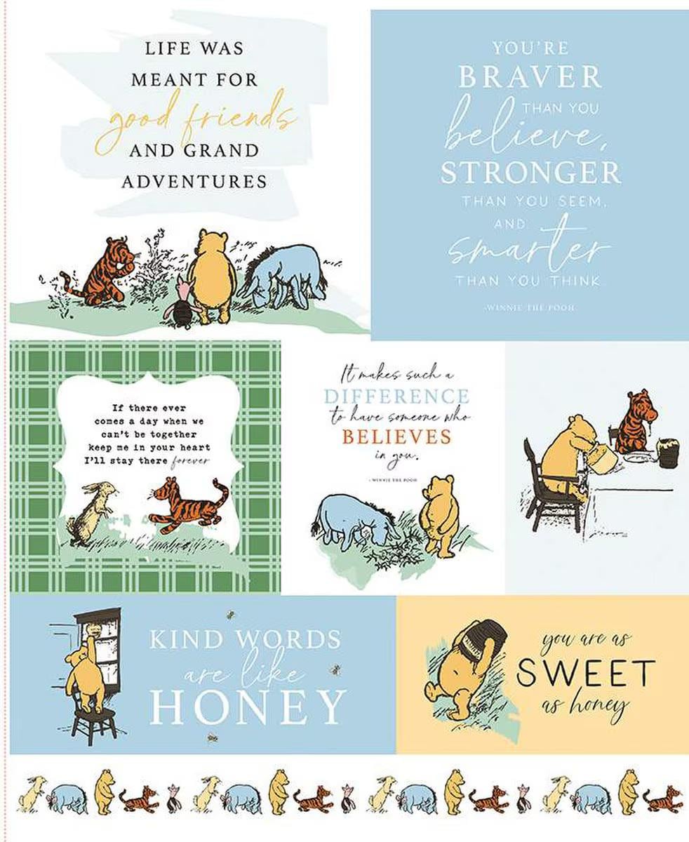 Winnie the Pooh P17006-PANEL from Riley Blake 35 1/2" x 43" 100% cotton fabric
