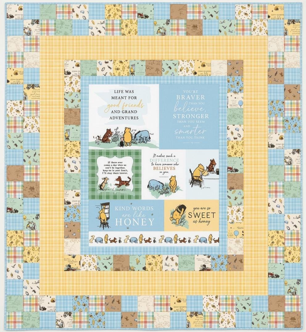 Winnie the Pooh P17006-PANEL from Riley Blake 35 1/2" x 43" 100% cotton fabric